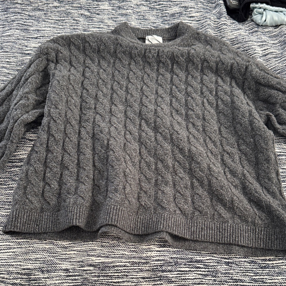 H&M Charcoal Cable Knit Sweater